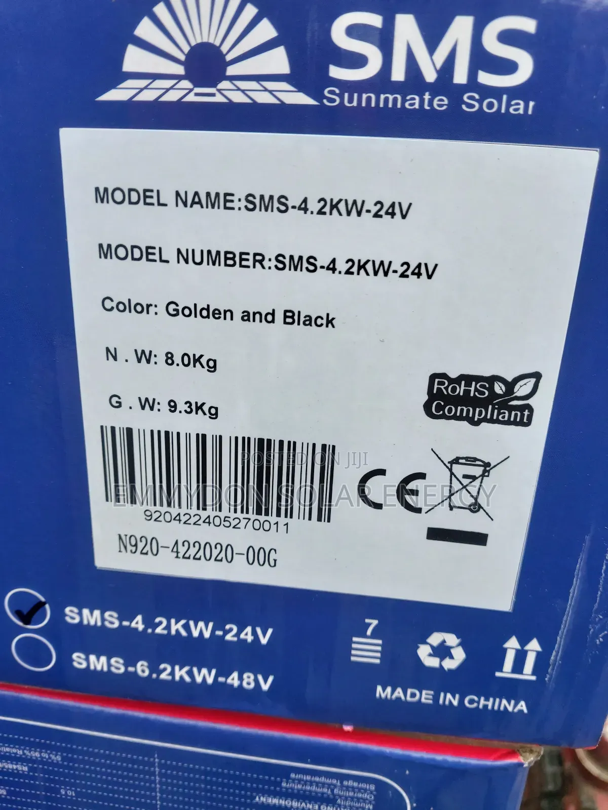SMS Solar Inverter 4.2kva 24v Hybrid
