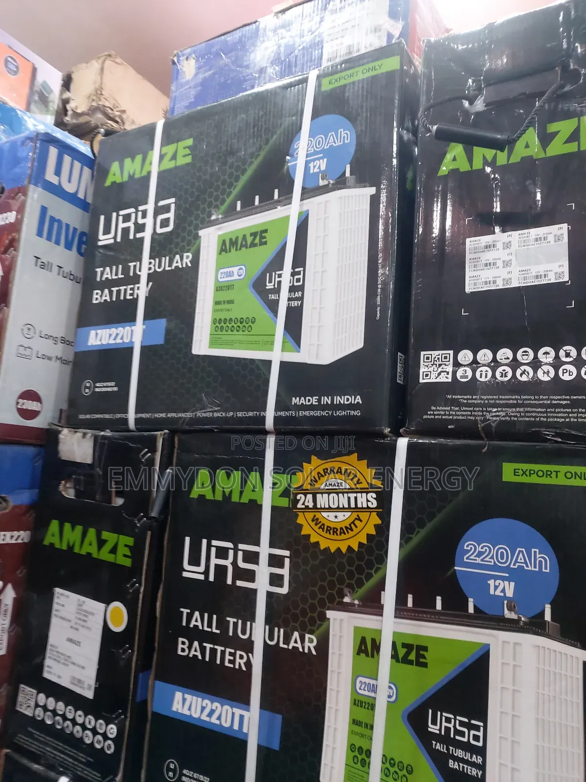 Original Amaze Tubular Battery 220ah 12V