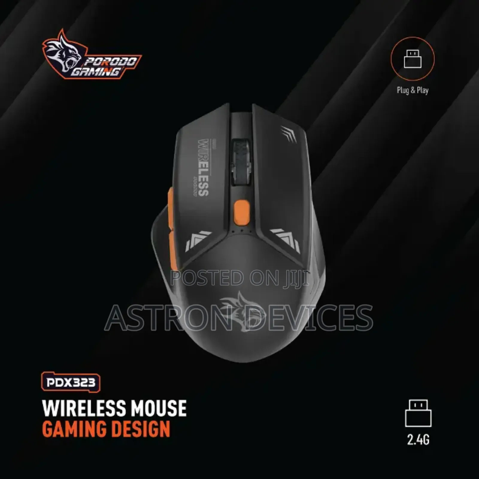 Porodo Gaming Wireless Mouse Gaming Design DPI 1600
