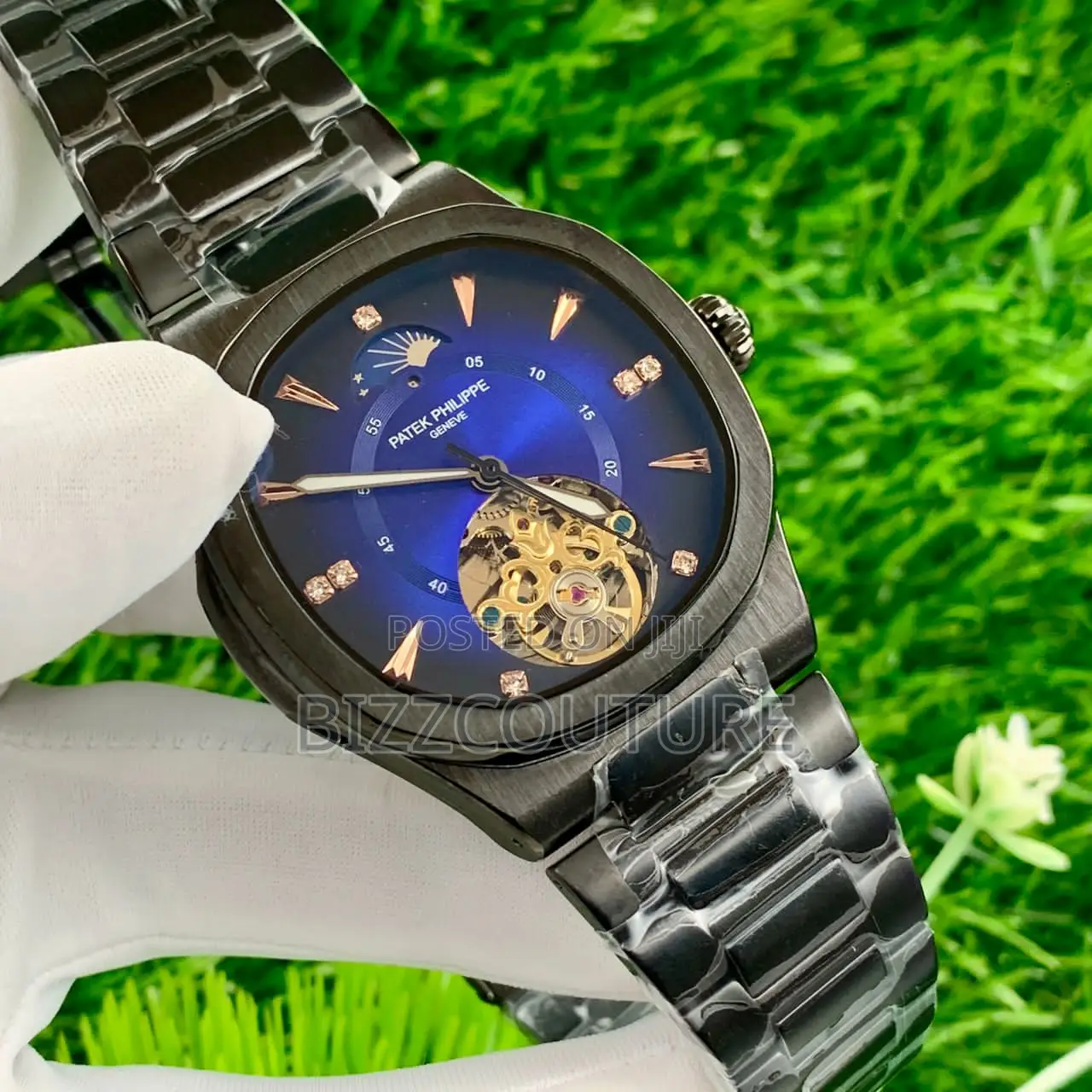 Original Patek Philippe Black, Silver and Gold Chain Watch