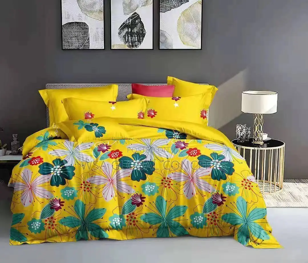 Different Designs 6x6 Duvet Bedsheets With 4 Pillows Case
