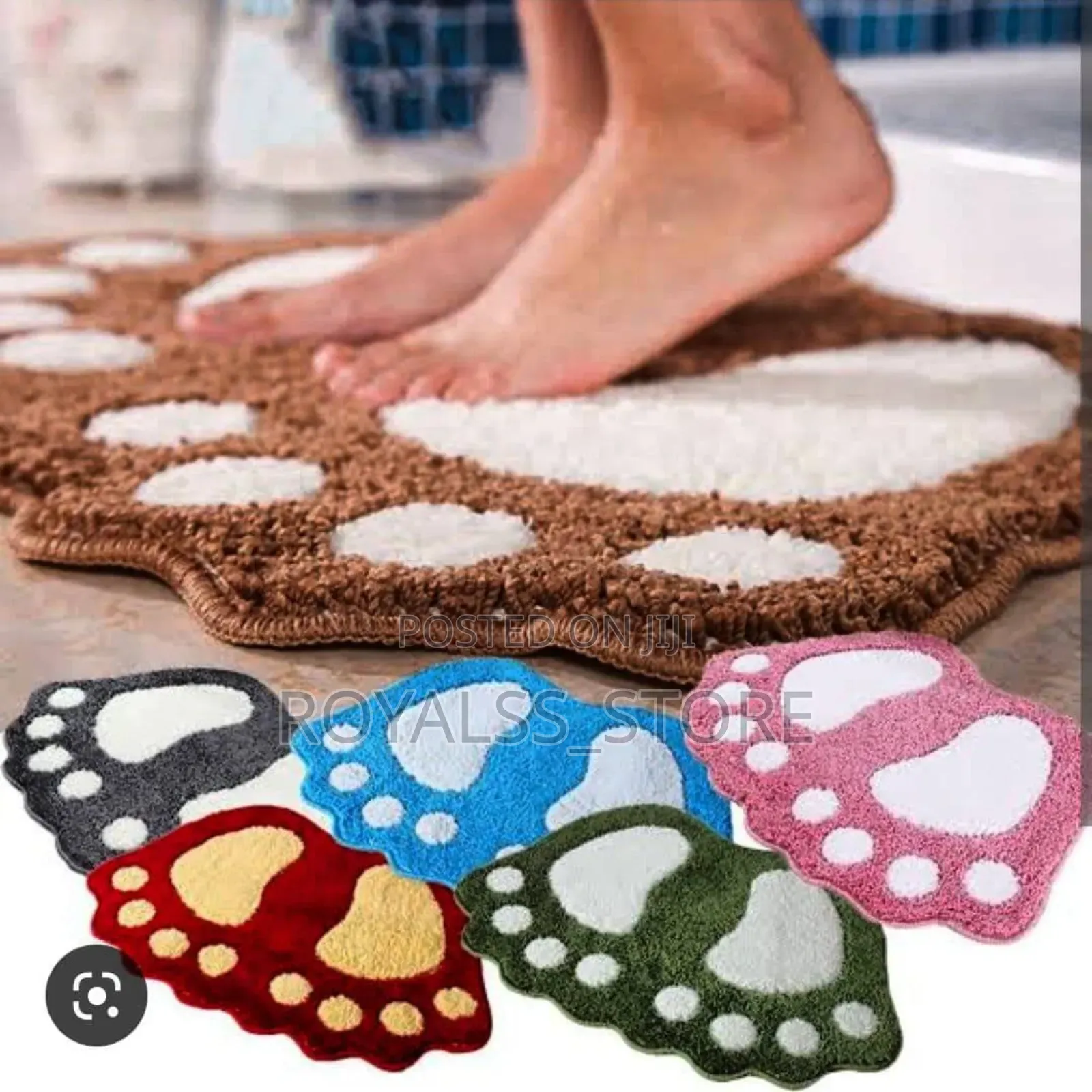 Fluffy Foot Shaped Bathroom Door Mat