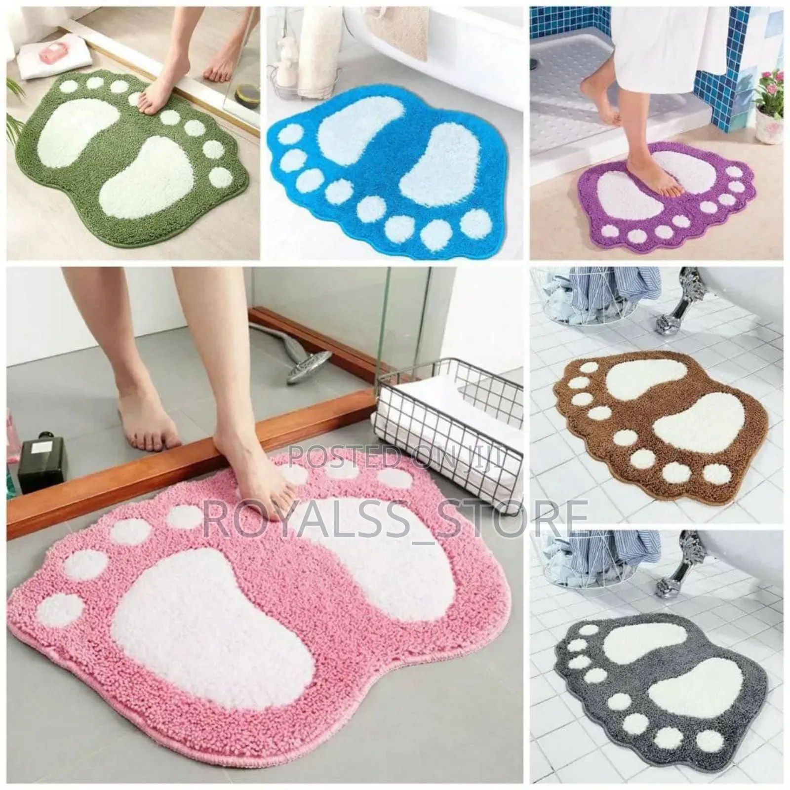 Fluffy Foot Shaped Bathroom Door Mat