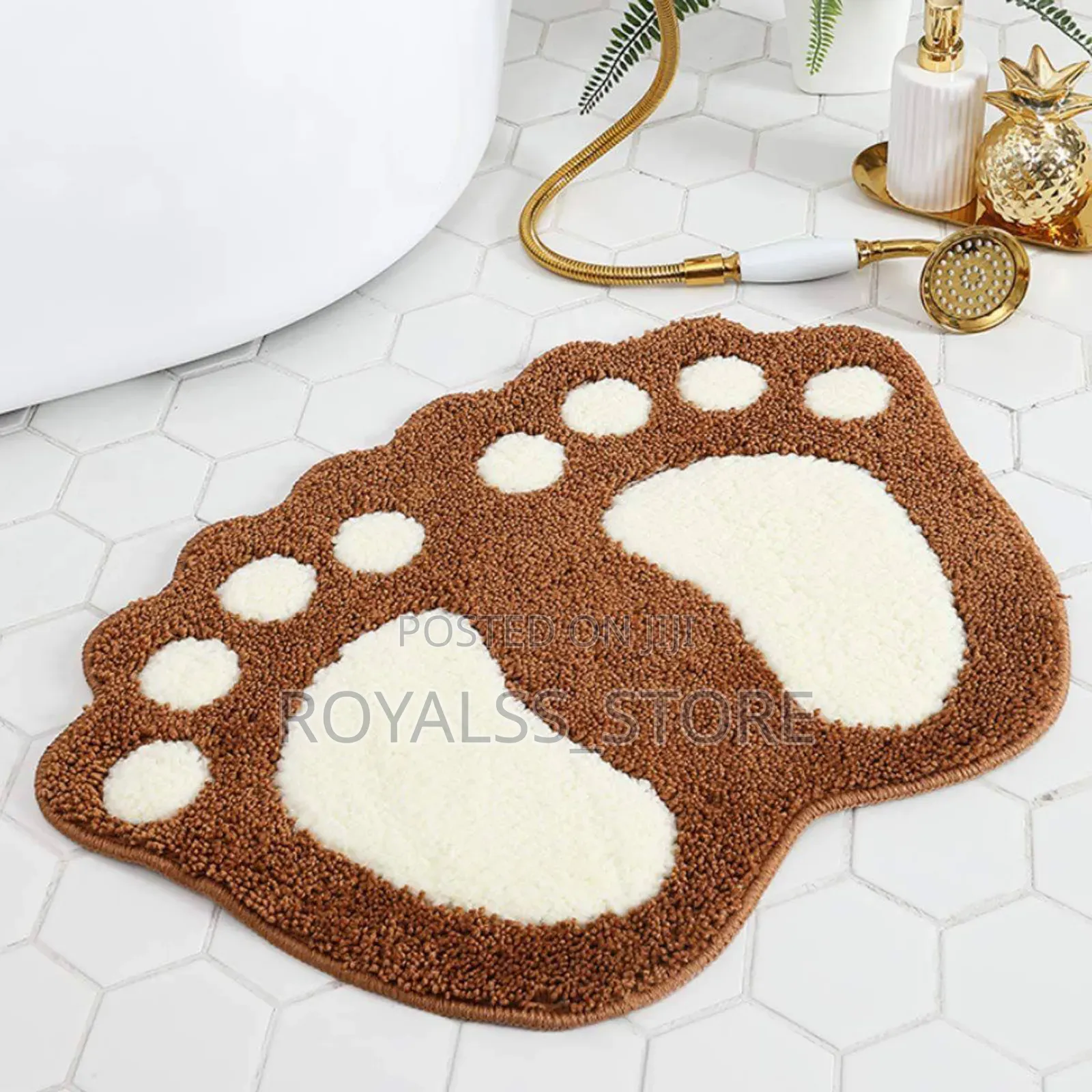 Fluffy Foot Shaped Bathroom Door Mat