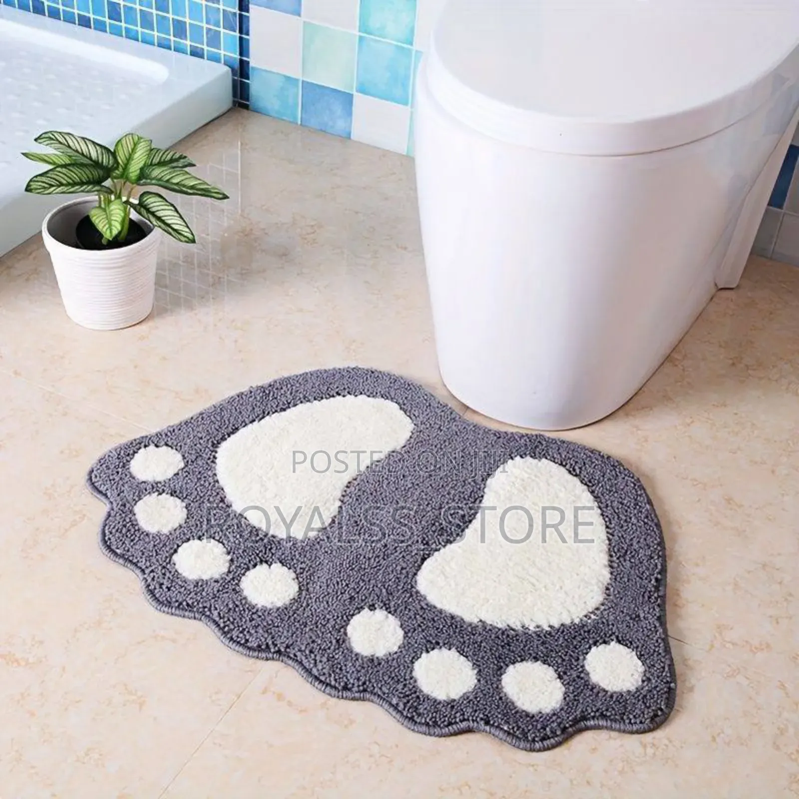 Fluffy Foot Shaped Bathroom Door Mat