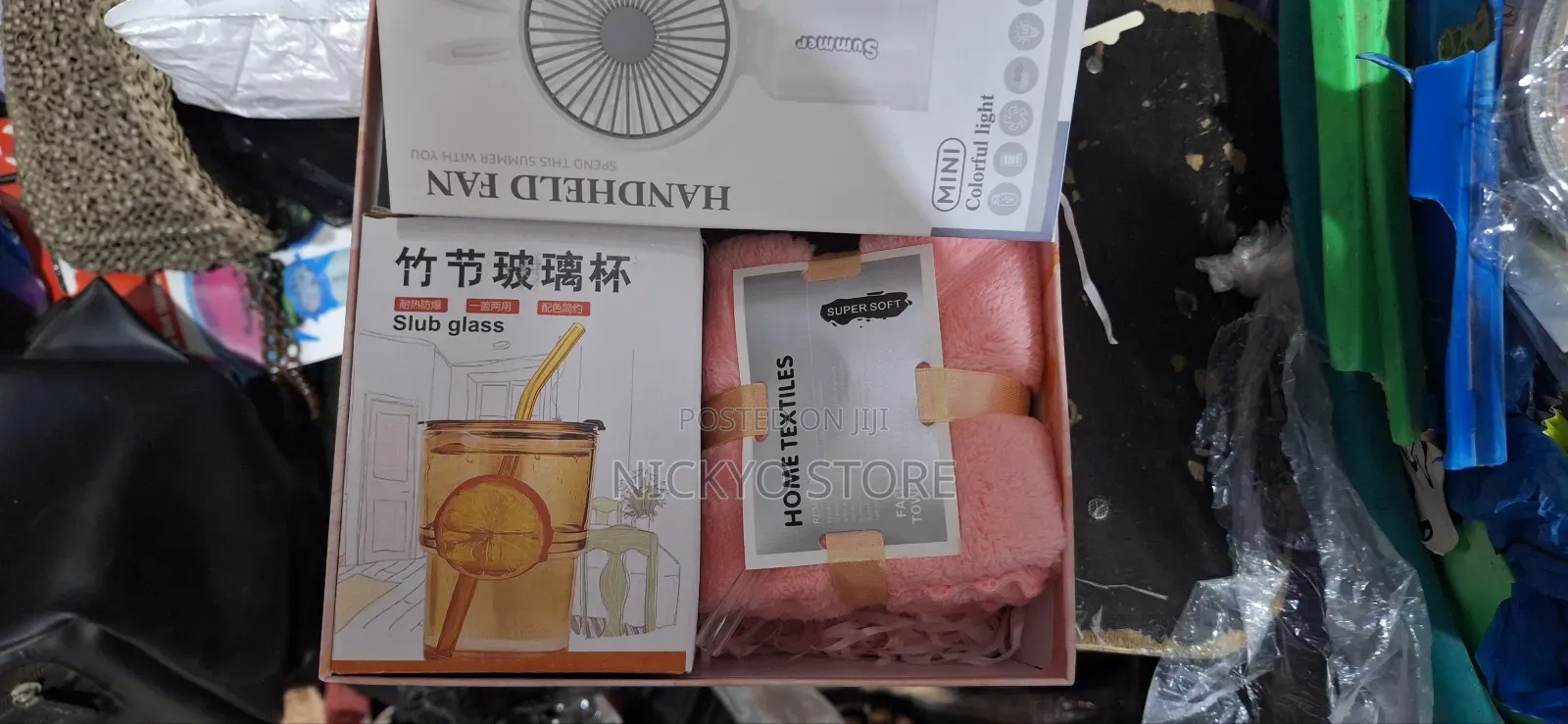 Premium Corporate Gift (Mini Fan, Glass Straw Mug and Towel)
