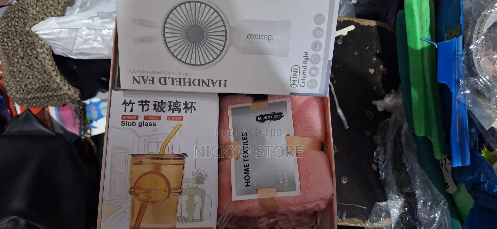 Premium Corporate Gift (Mini Fan, Glass Straw Mug and Towel)