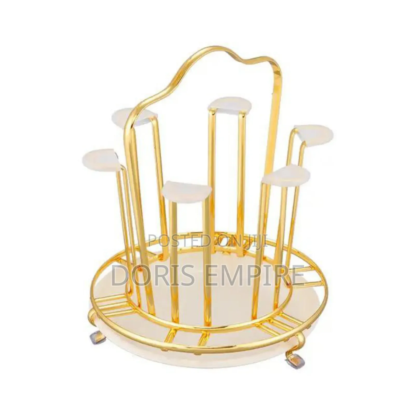 Stainless Steel Gold Glass Cup Rack Available Now