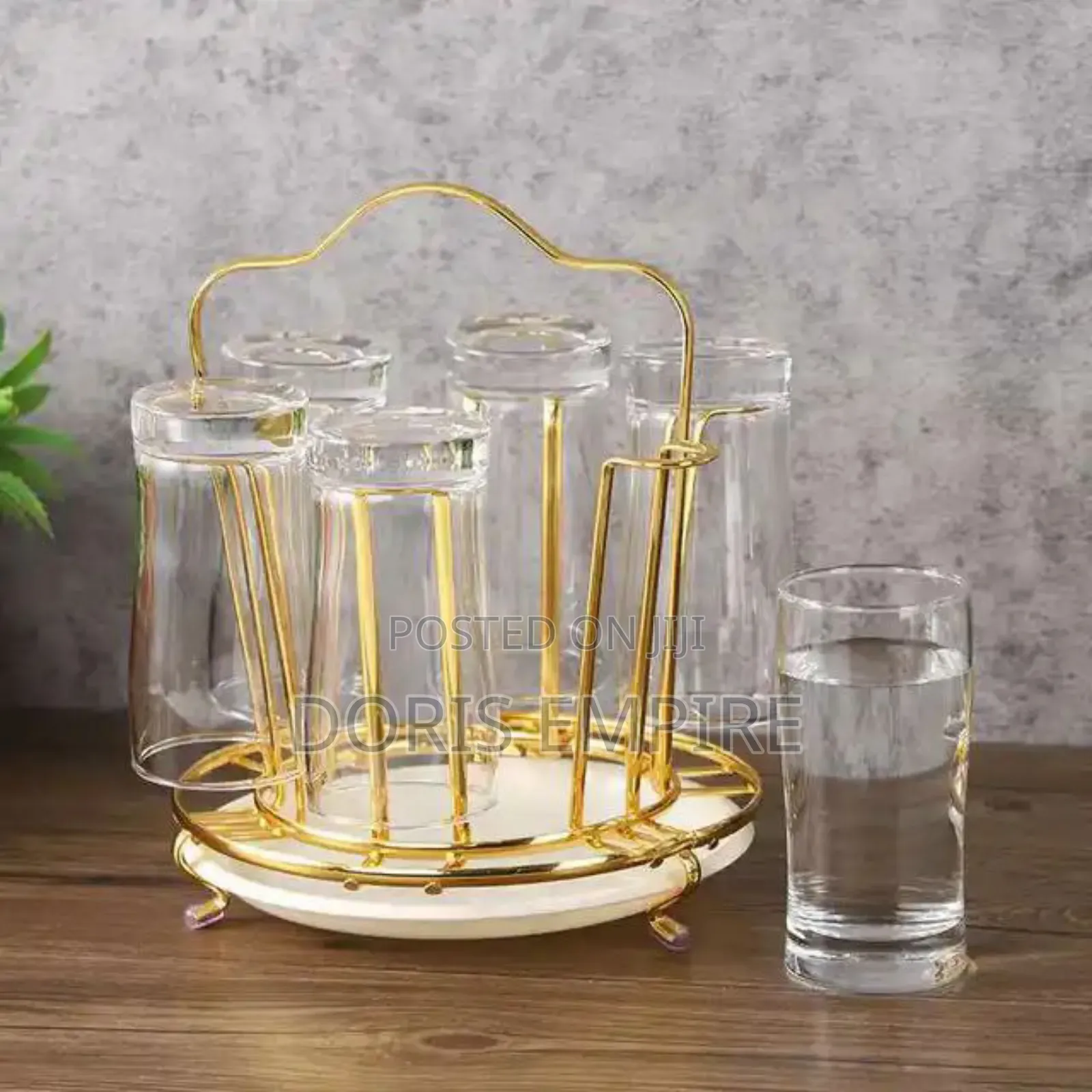 Stainless Steel Gold Glass Cup Rack Available Now