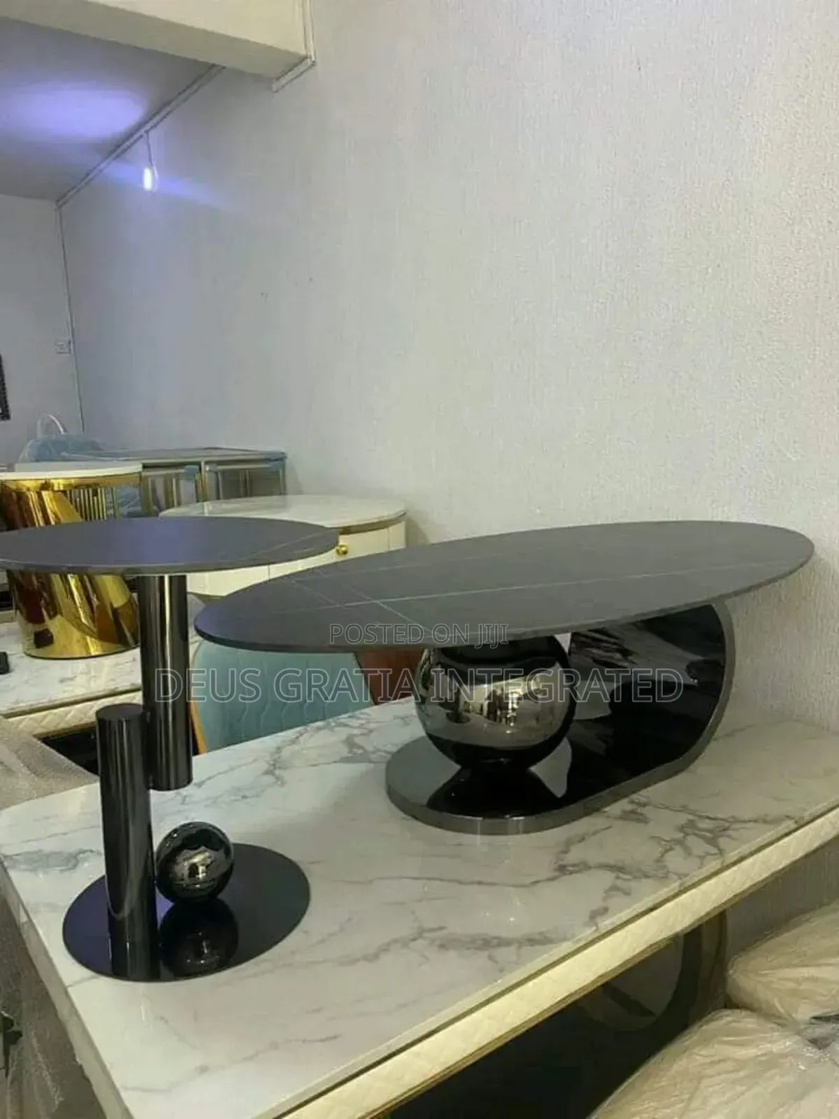 Marble Centre Table And Side Stool For Living Room
