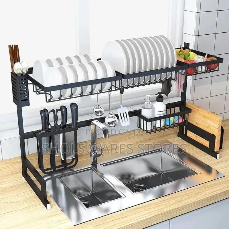 Over the Sink Black Dish Rack
