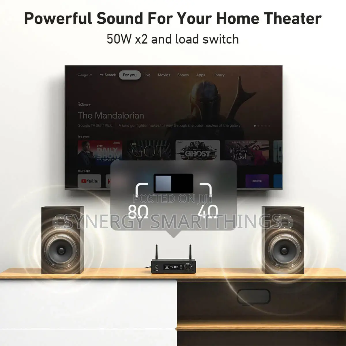 Arylic H50 50W X2 Amplifier Multi-Room Audio TV ARC - Alexa