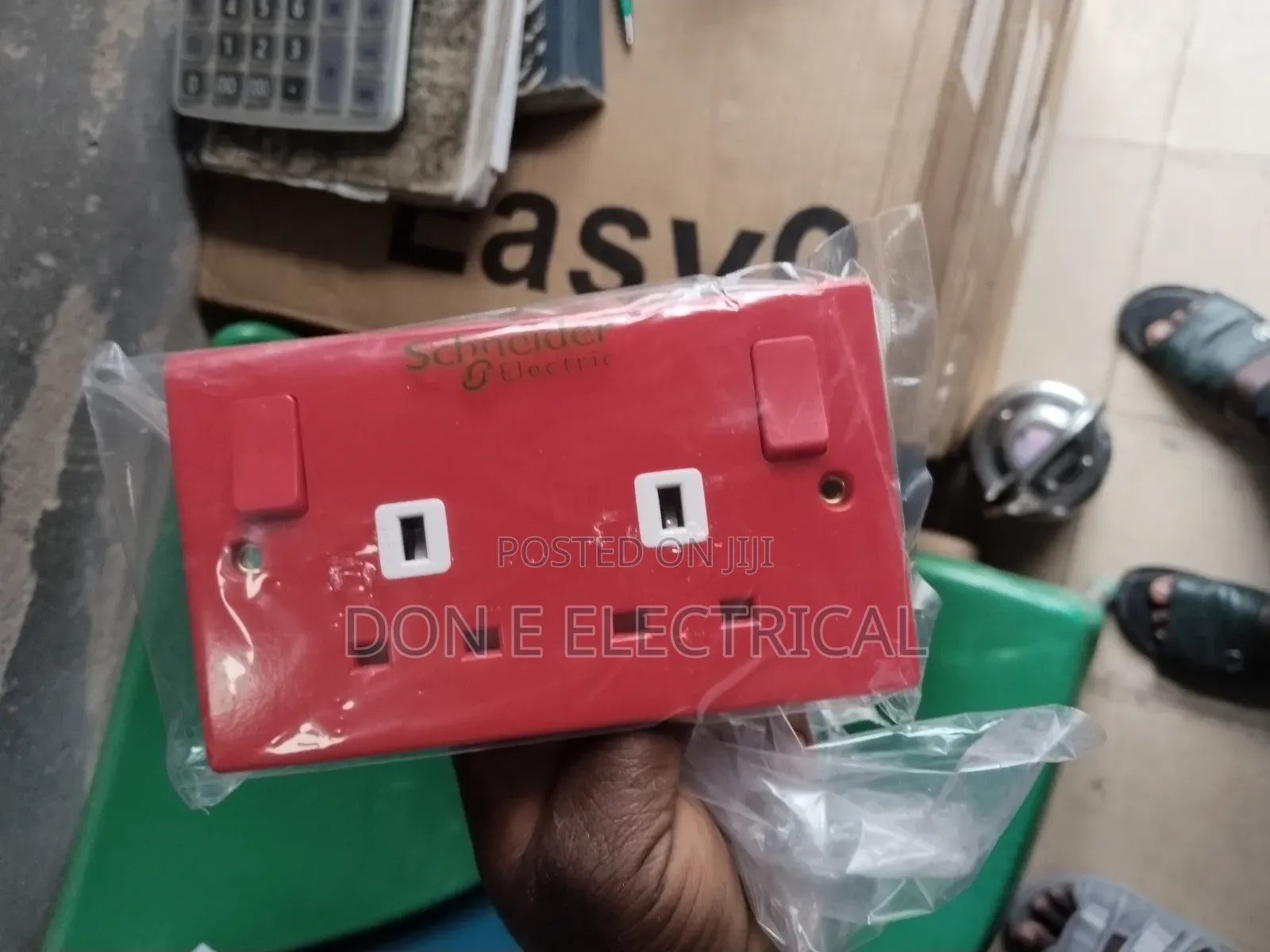 13amps Double Socket Red Color Schneider