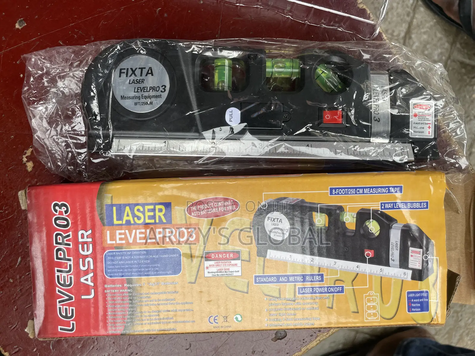 Fixit Laser Level Pro 3 4in1 Multi-Purpose Measuring Tool