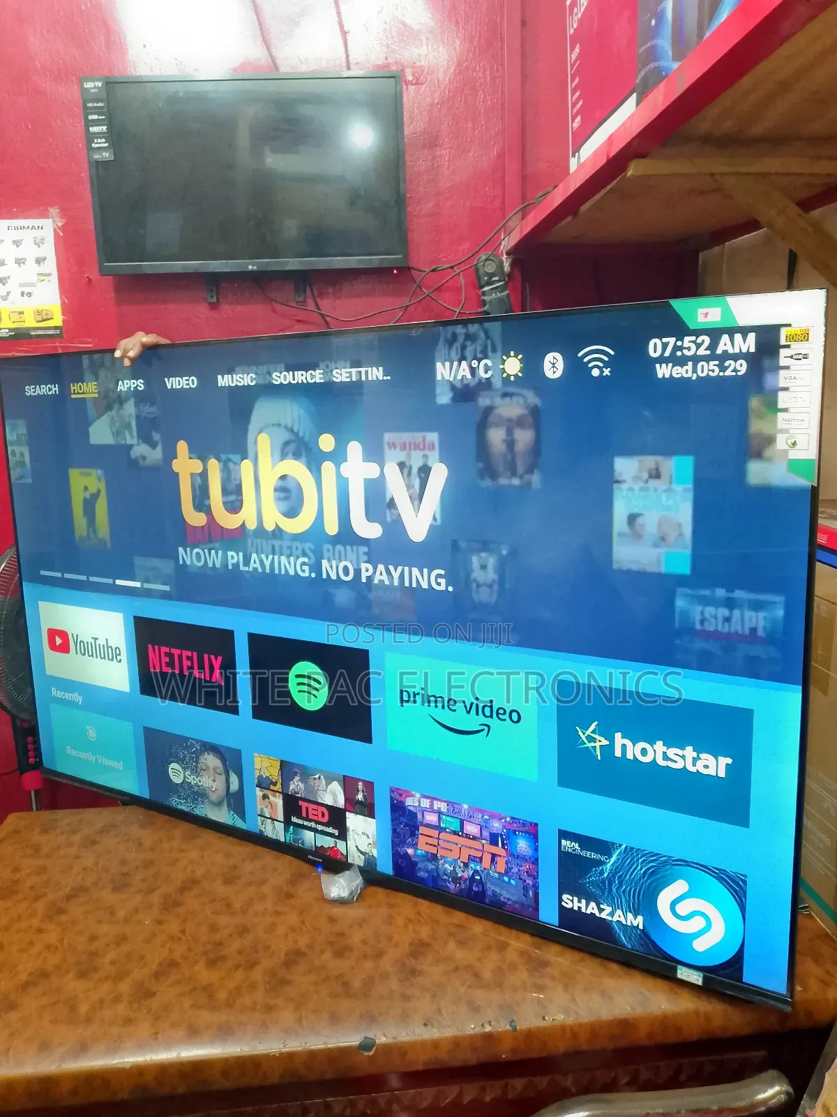New Hisense Uhd 65"Inch Smart Flameless Tv Netflix >Youtube