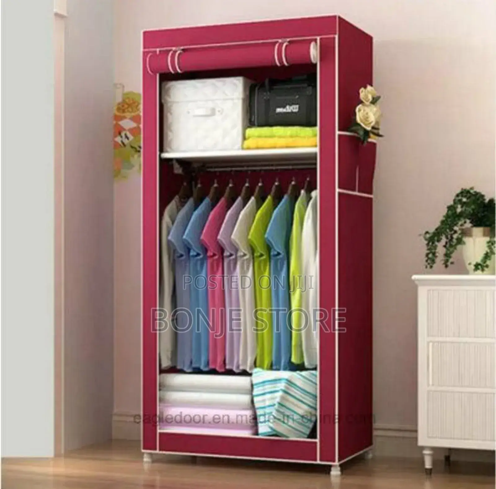 Non-Woven Cloth Dustproof Foldable Wardrobe Clothing Cabinet