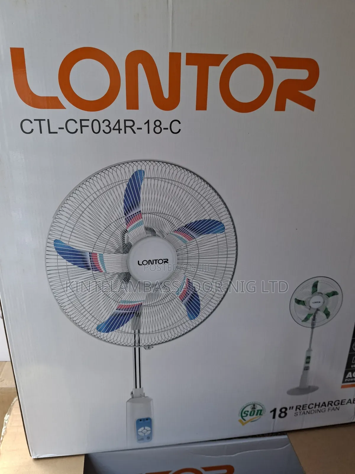 Lontor Rechargeable Fan 18"