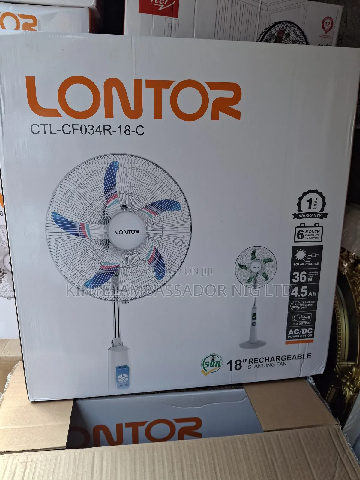 Lontor Rechargeable Fan 18"