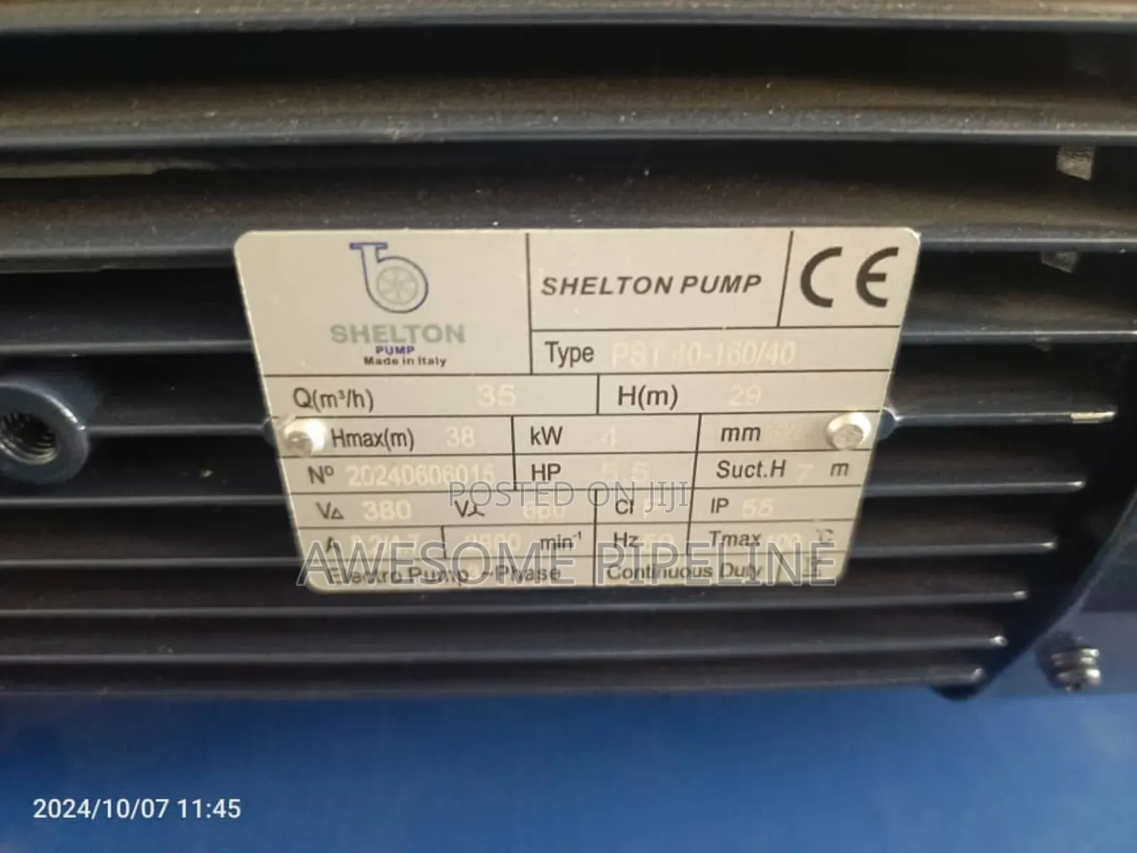 Shelton 5.5hp Centrifugal Pump