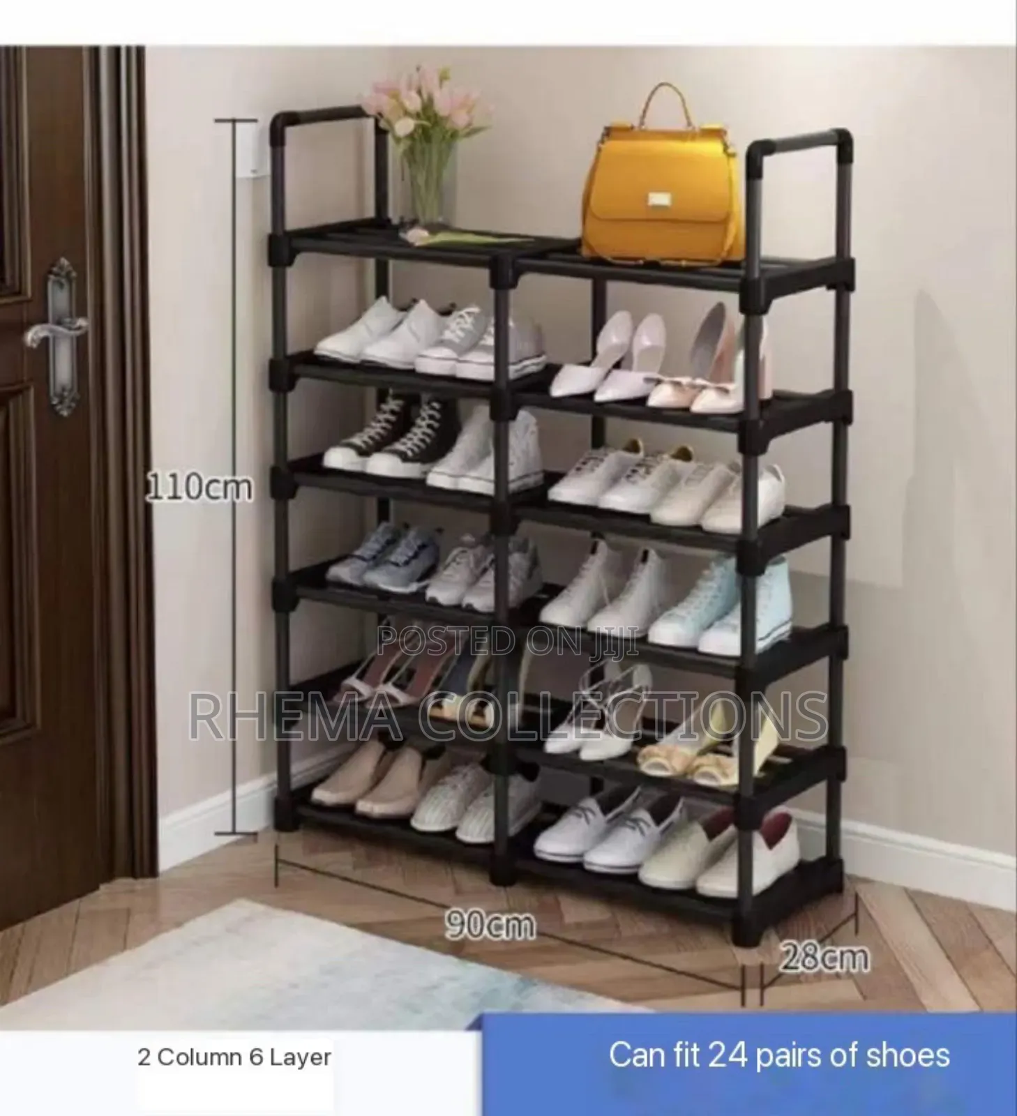 Exotic Thickening Steel Easy Assembly 6 Layers Shoe Rack