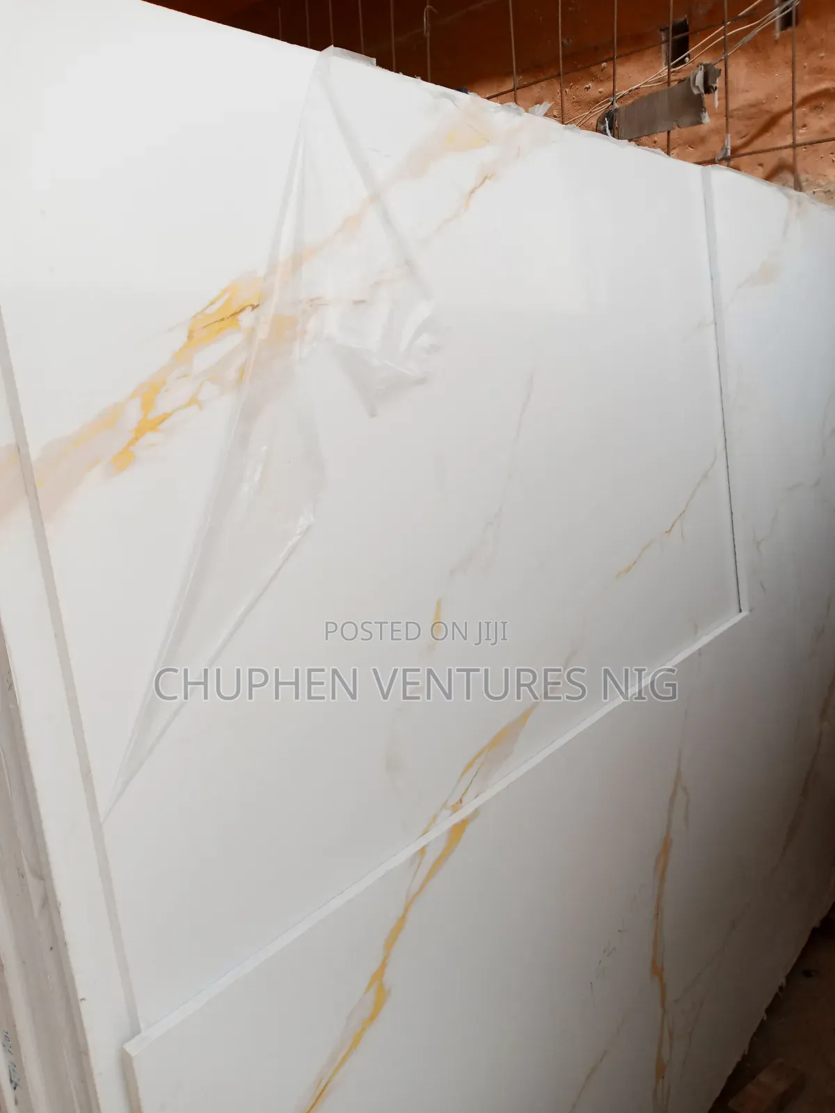 Gold and Gray Wave Quartz Slab Sheet for Kitchen Counter Top