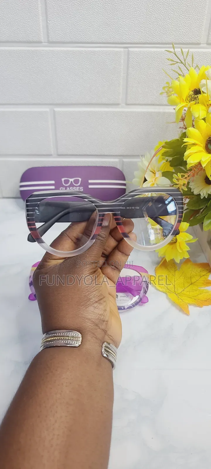 Thick Purple Extra Clear Eyeglass/Frame