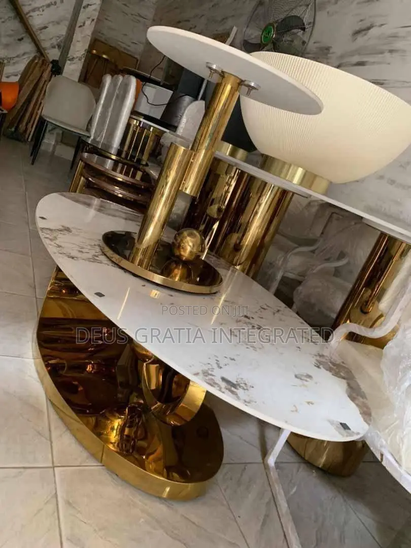 Centre Table And 1 Side Stool With Gold  Ball Design