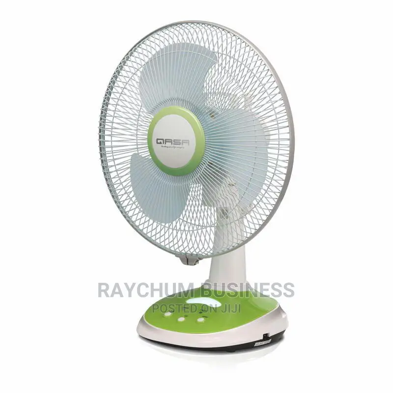 Qasa Qlink Rechargeable Table Fan WTH Lamp 12-Inch