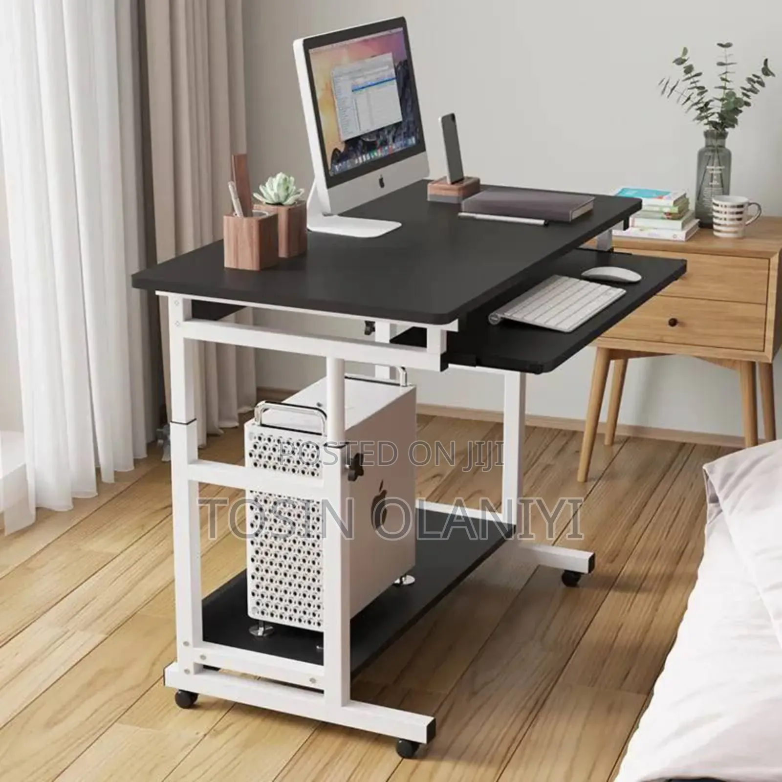 Black Colour Laptop Table With Drawer