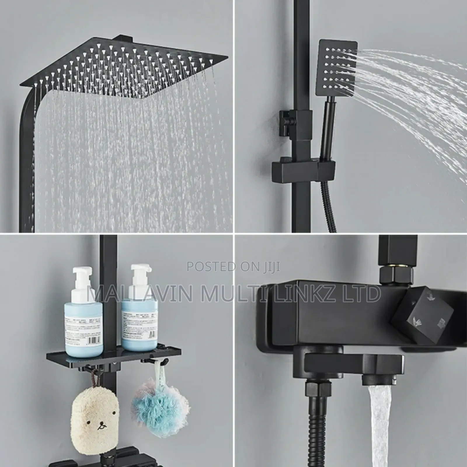 Brass Shower Faucets Bathroom Mixer With Bidet and Shelf