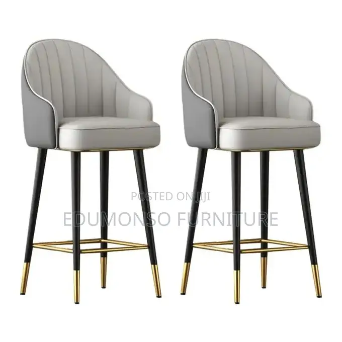 4leg Rotating Seat Padded Bar Stools- GRAY Set of 2