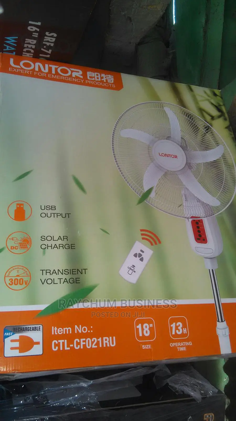 Lonton Rechargeable Fan 18inches With Remote Control