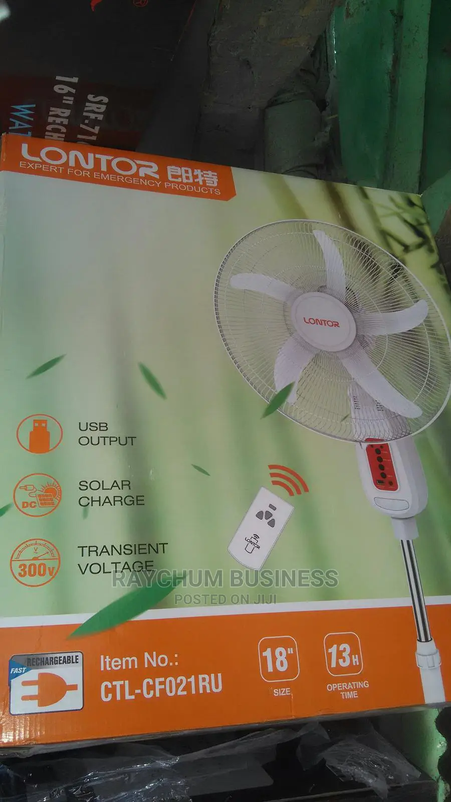Lonton Rechargeable Fan 18inches With Remote Control