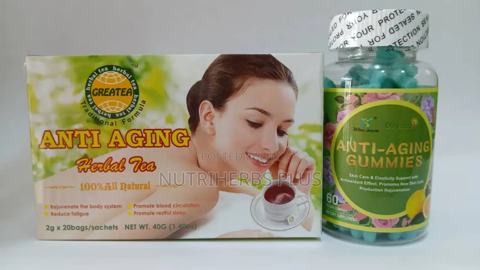Anti-Aging Tea + Anti-Aging Gummies: For Skin Elasticity