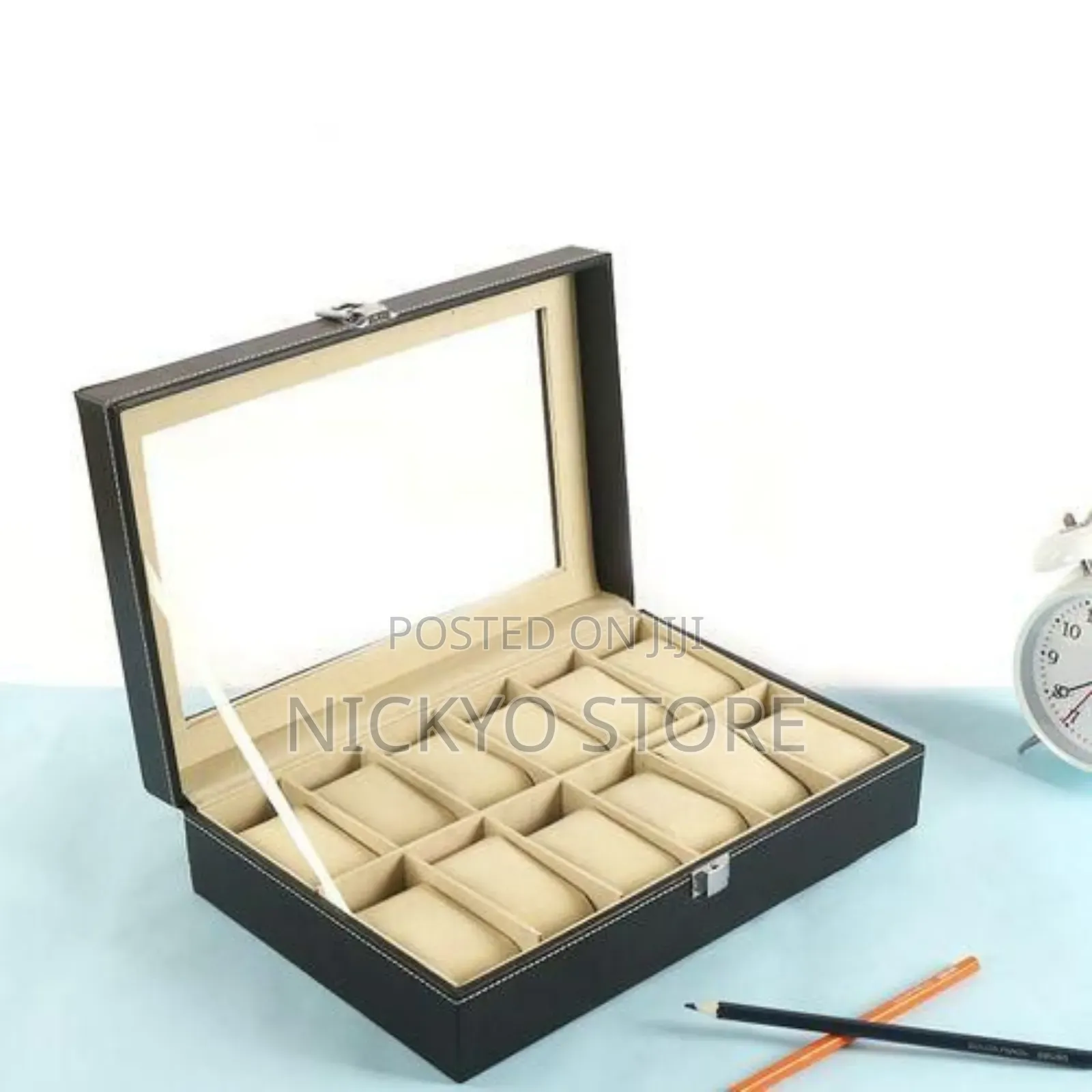 12 Slots Watch Case Display Box Storage Jewelry