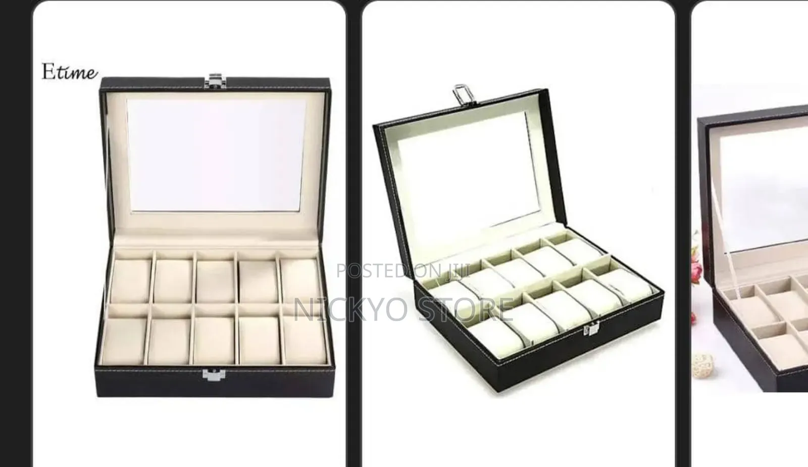 12 Slots Watch Case Display Box Storage Jewelry