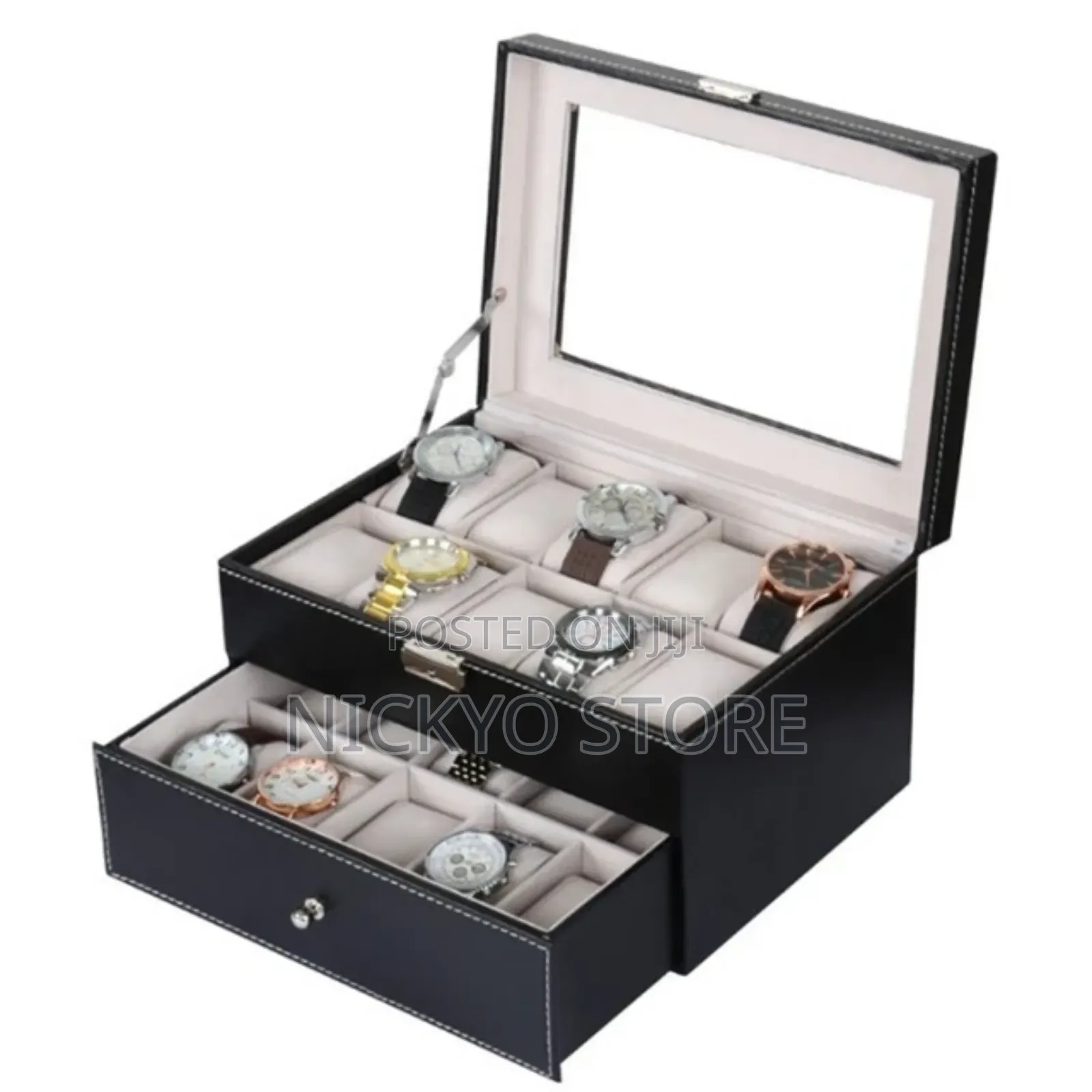 20 Slots Leather Watch Boxes Case