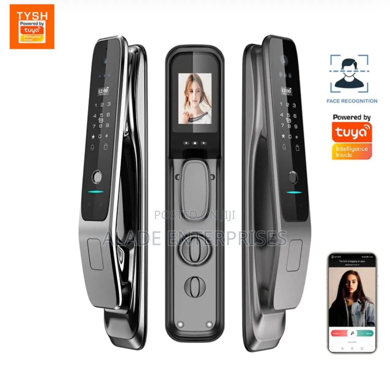 Smart Tuya Wifi Door Lock 3D Face Recognition 4.0-Inch