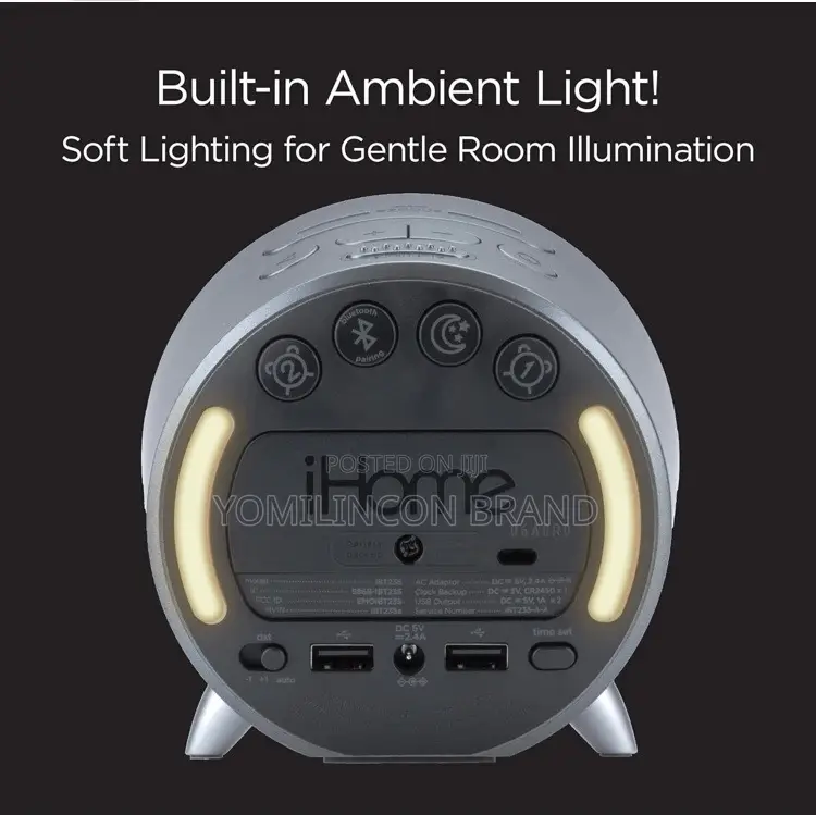 Ihome Powerclock Blutooth Speaker + Two Usb Charging Ports