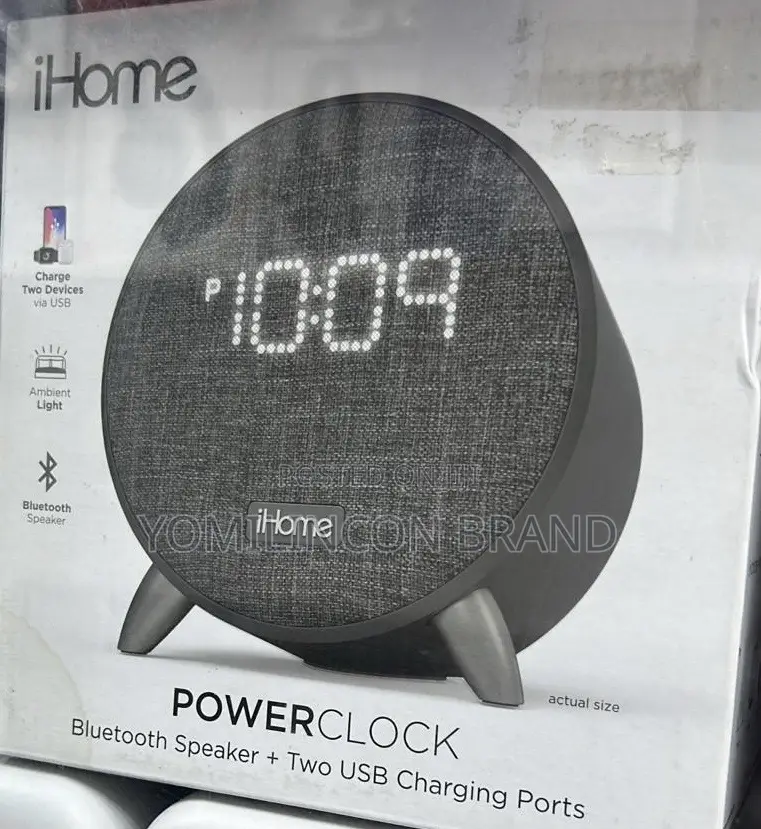 Ihome Powerclock Blutooth Speaker + Two Usb Charging Ports