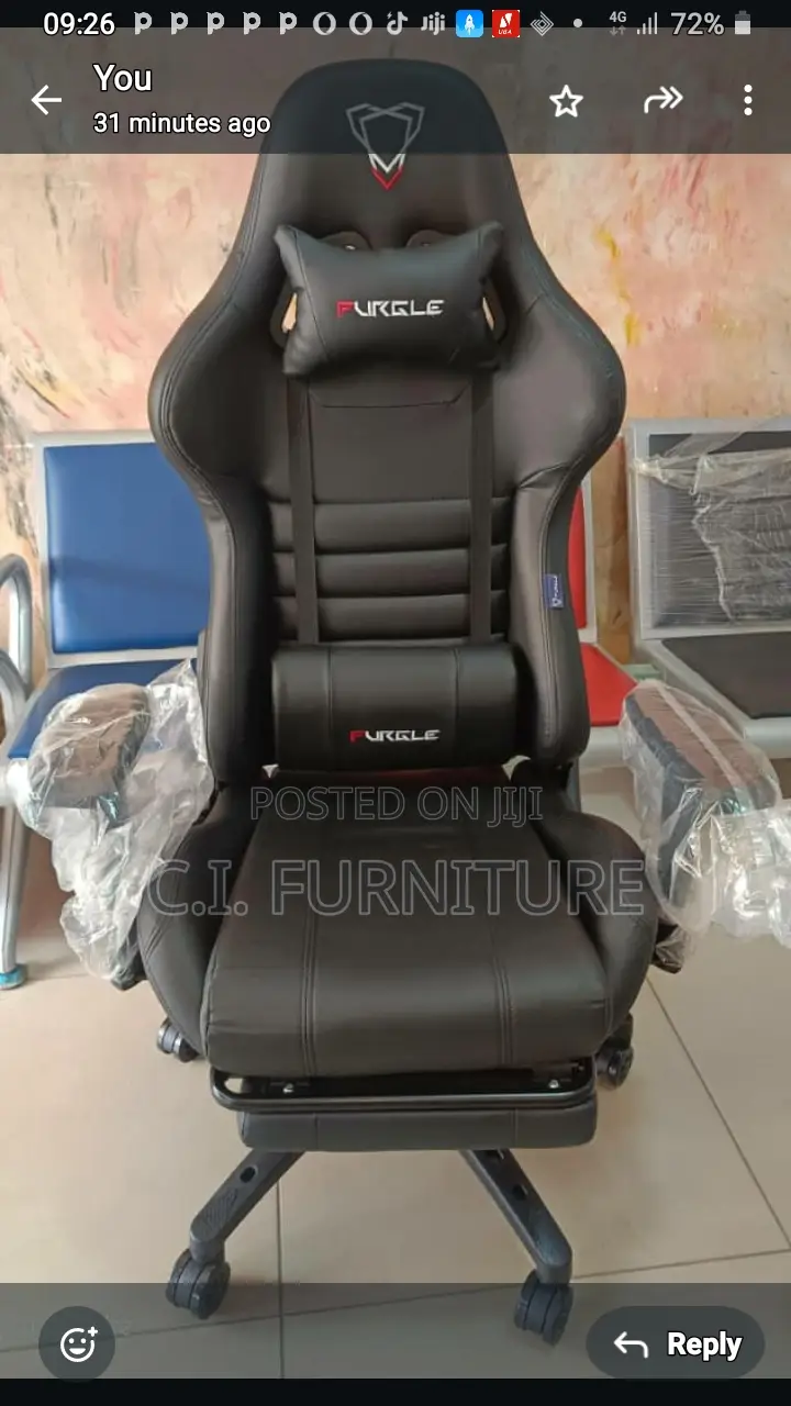 Original Gamers Chair With Head Rest and Back Support
