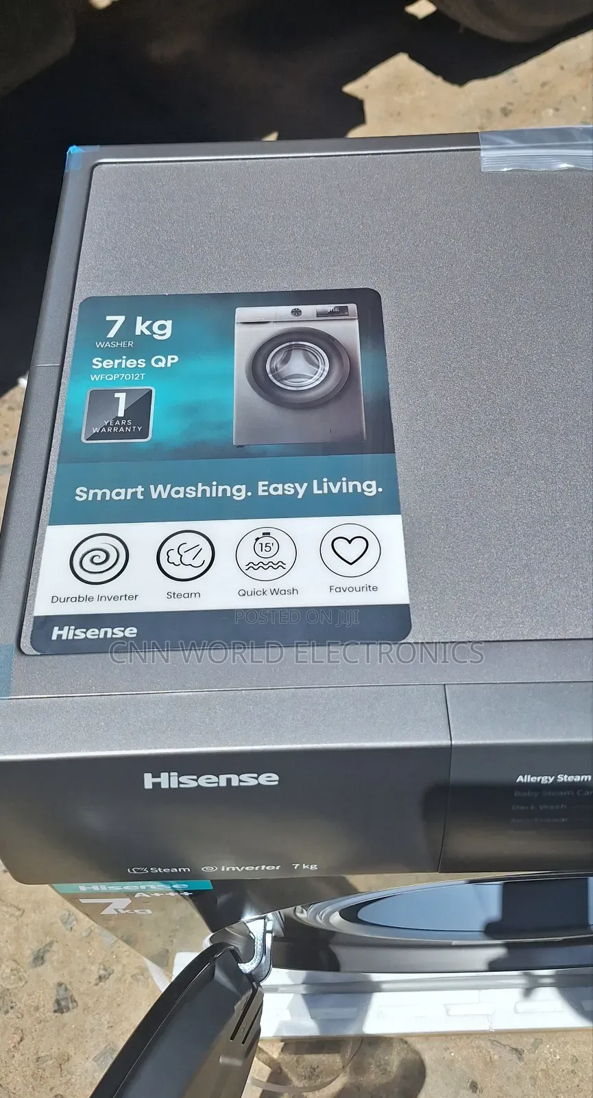 New Hisense 7KG Inverter Front Load Washing/Spinningwarranty