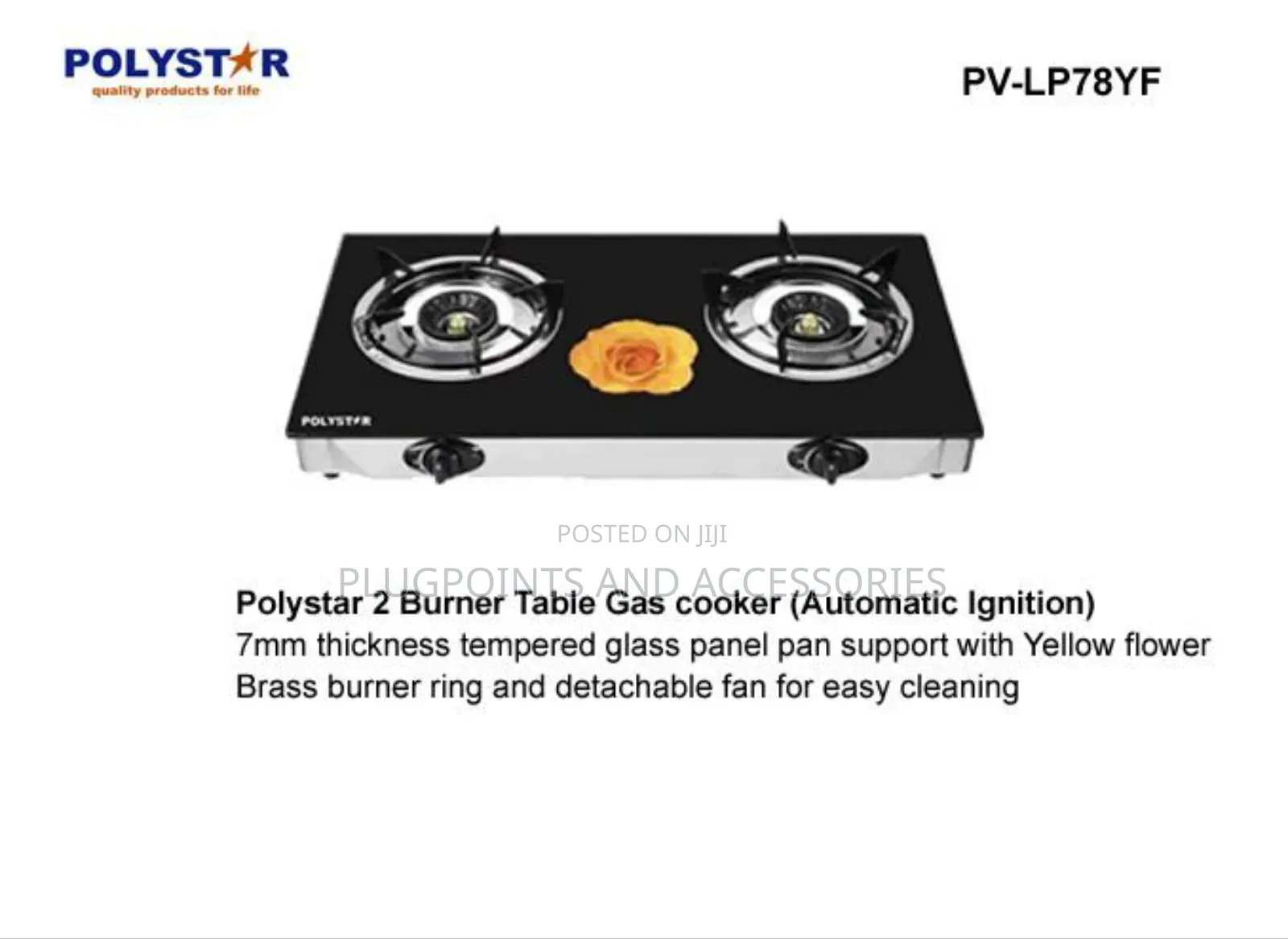 Polystar Glass Table Top Gas Cooker