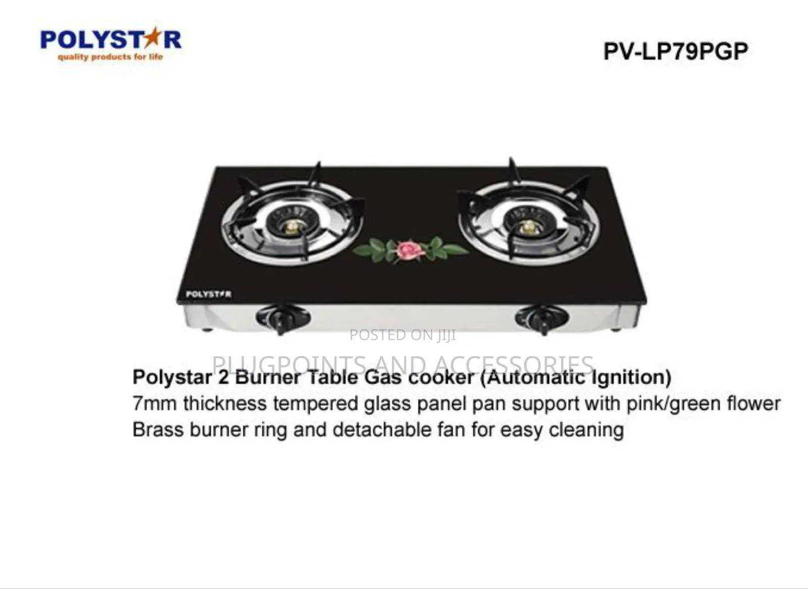 Polystar Glass Table Top Gas Cooker