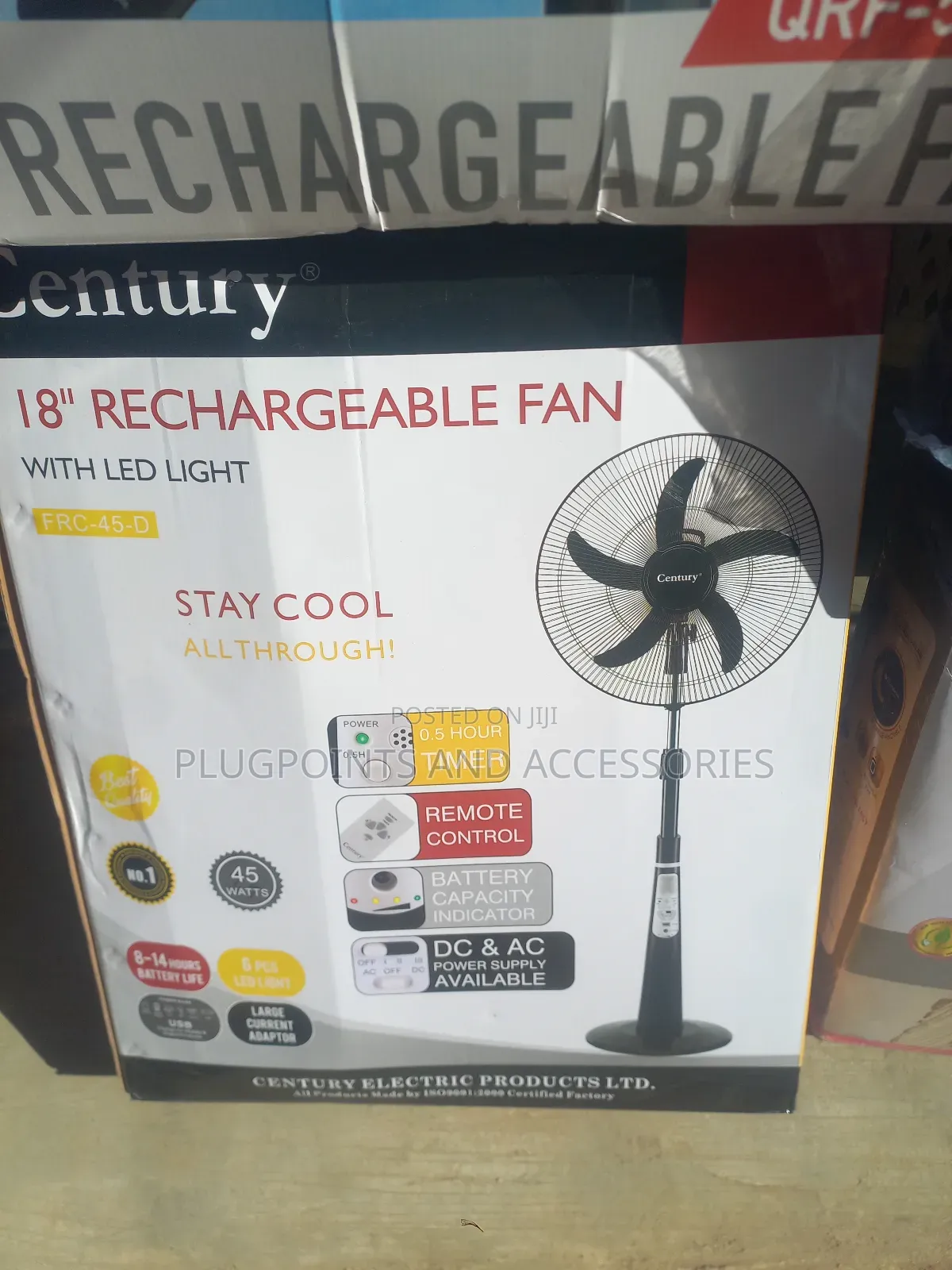18" Century Rechargeable Fan Clearance Sales