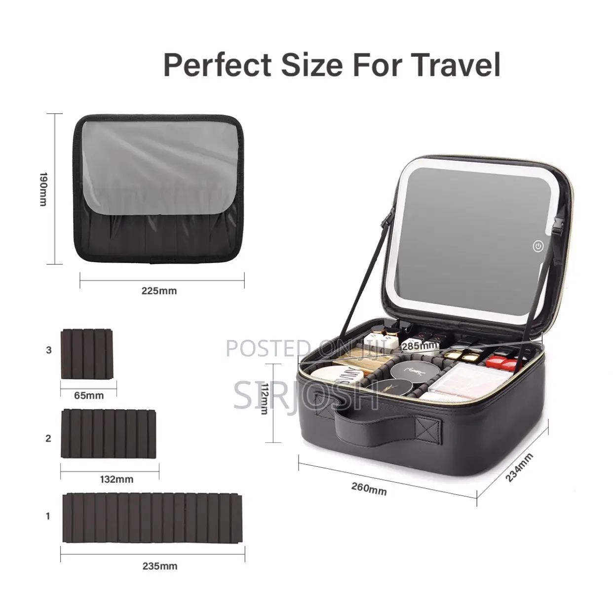 New Fashion Large Capacity Cosmetic Bag With Mirror