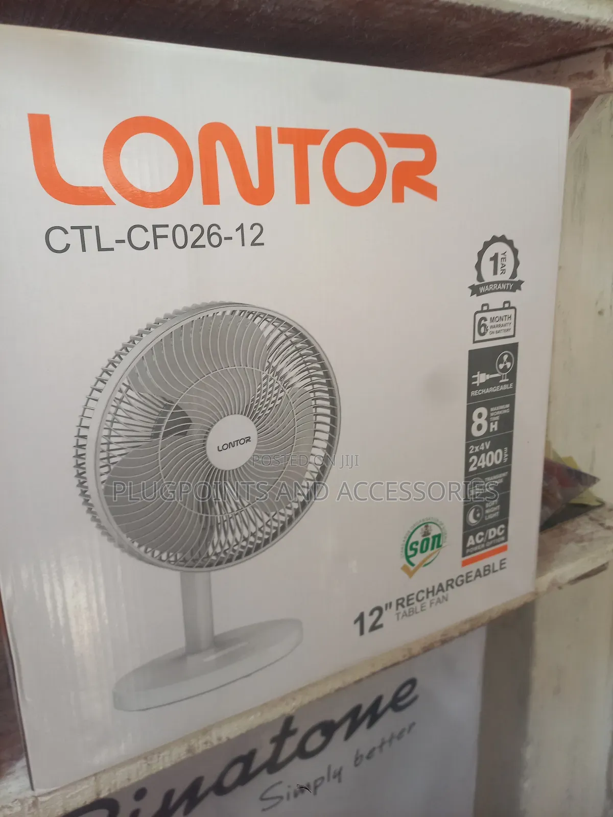 12" Lontor CTL-Cf026-12 Rechargeable Tanle Fan Clearance Sales