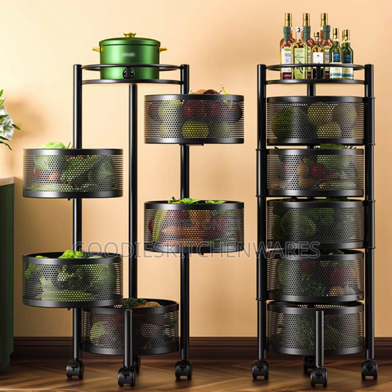 5 Layer Fruit Basket/ Storage Rack With Wheel / Trolley