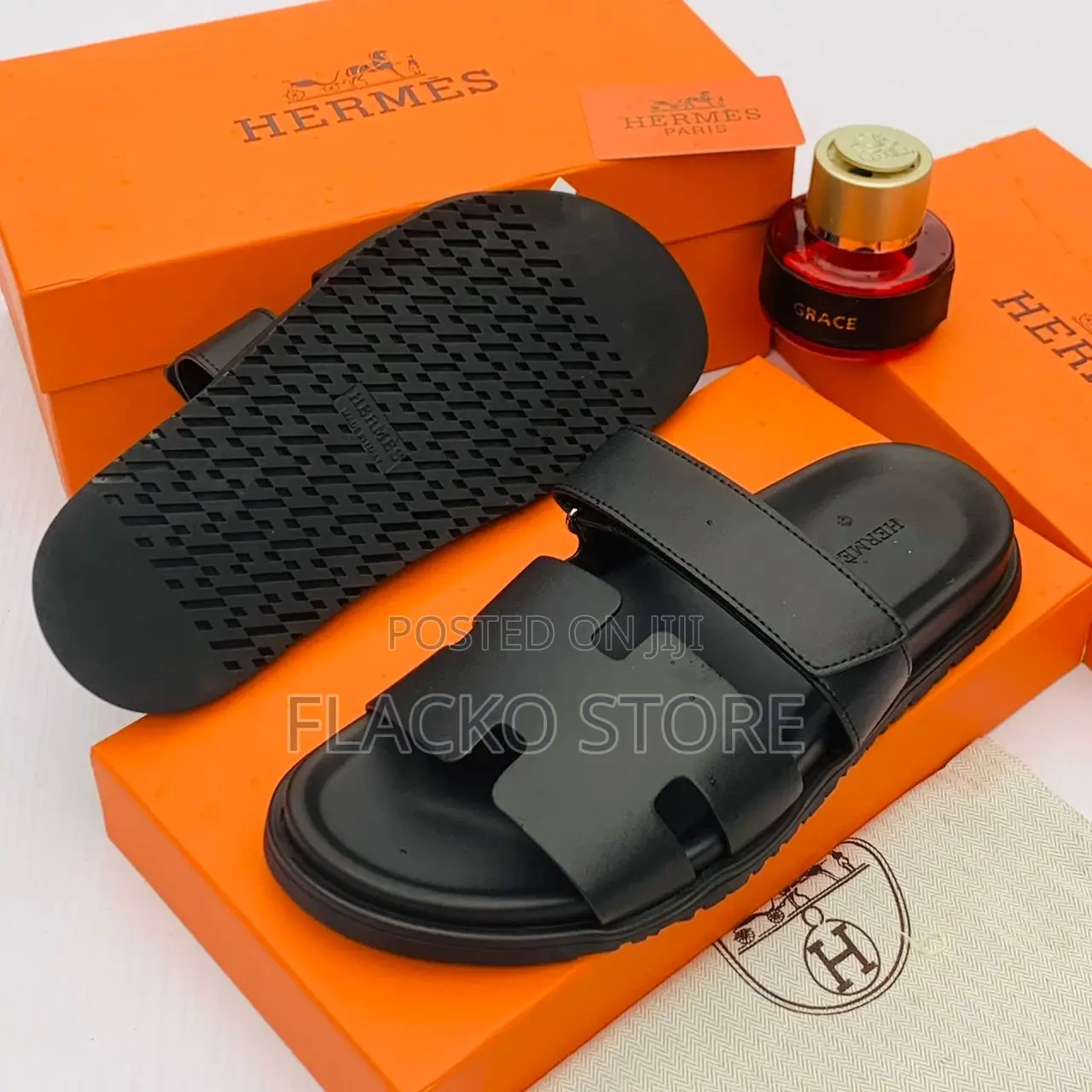 Original Hermes Leather Slippers