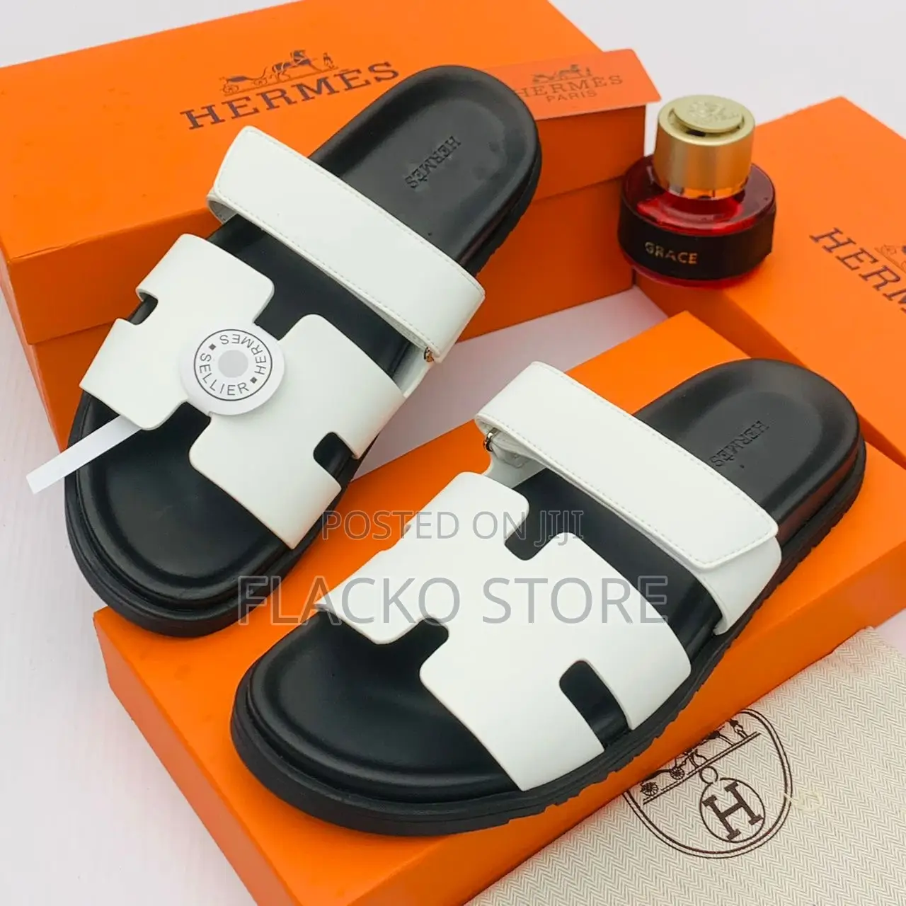 Original Hermes Leather Slippers